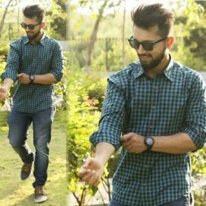 Bottle Green Checked Shirt