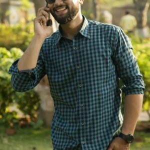 Bottle Green Checked Shirt